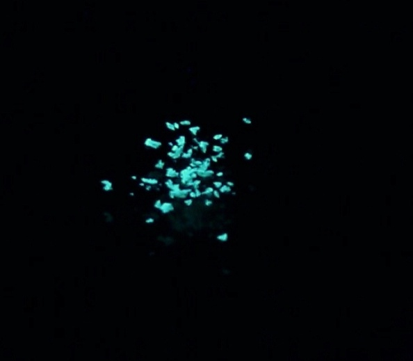 Solid state fluorescence of a germafluorene on crystals 